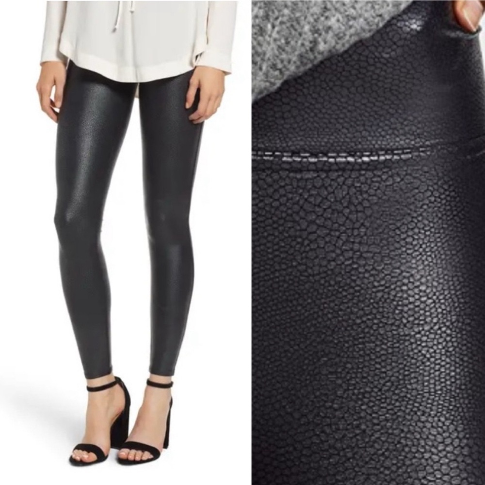 Spanx Faux Leather Pebble Leggings size S